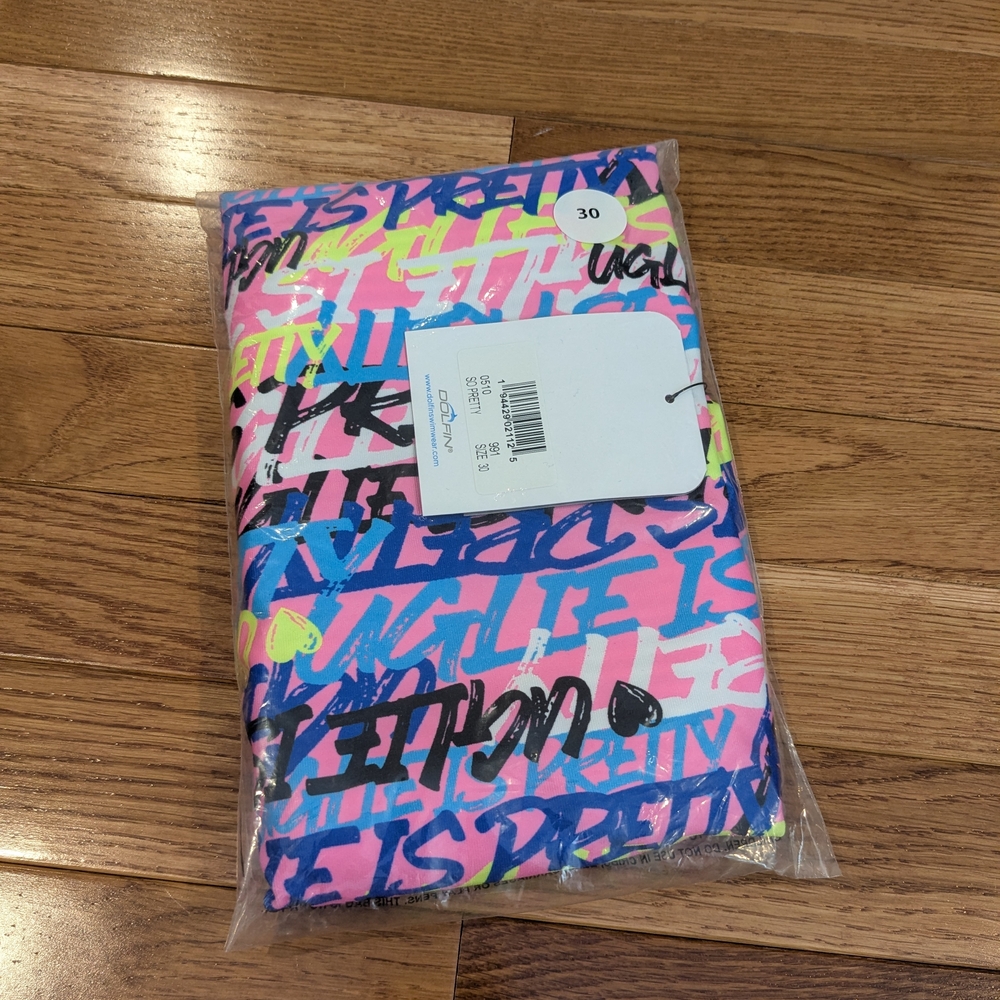 Dolphin Uglies So Pretty Racerback One Piece Swim Suit Size 30 NWT